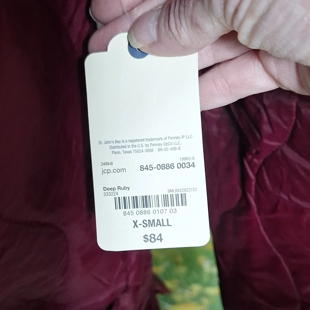 NWT deep ruby XSmall all weather coat